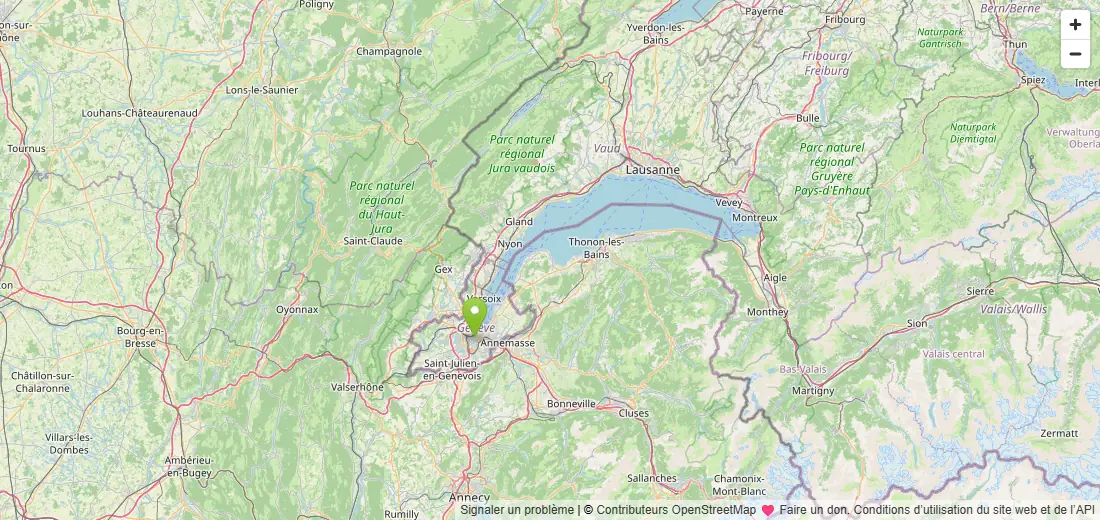 Carte de la zone d&rsquo;intervention : Gen&egrave;ve et canton de Vaud